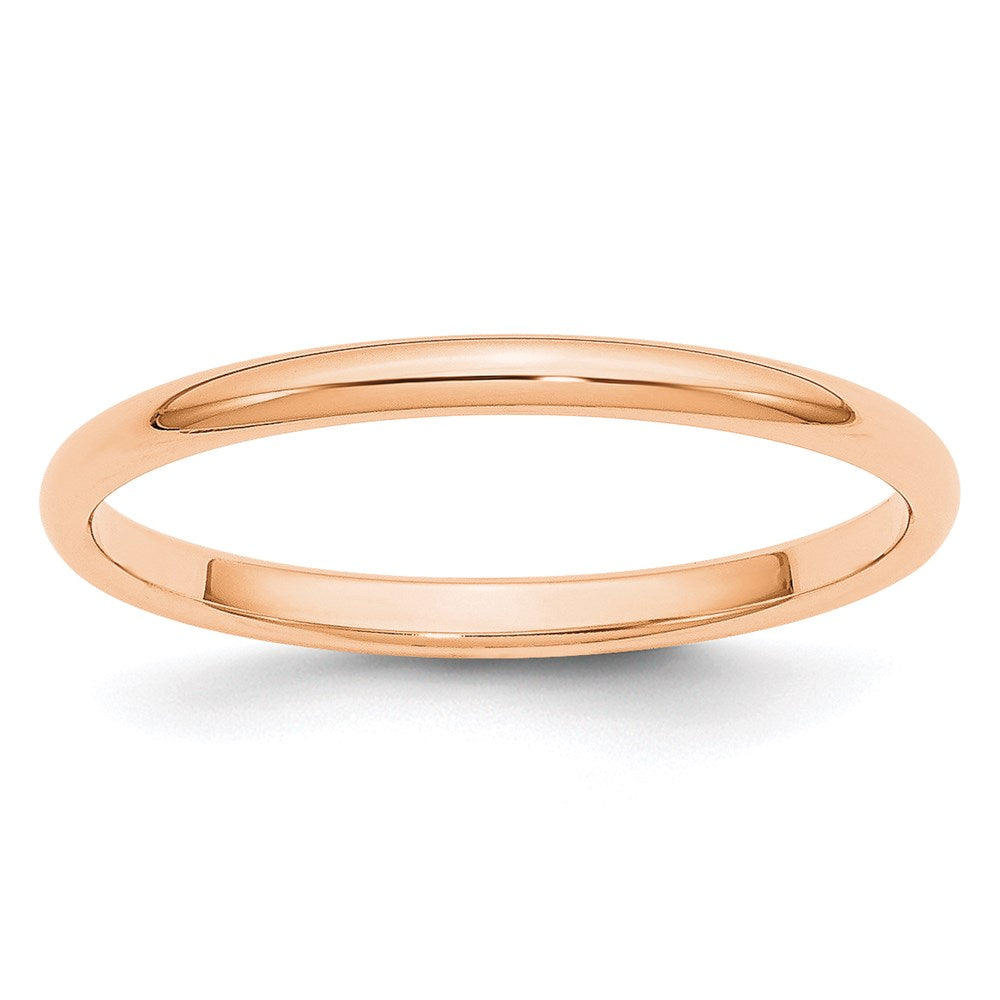 10K Roségold Ehering, 2 mm, halbrund