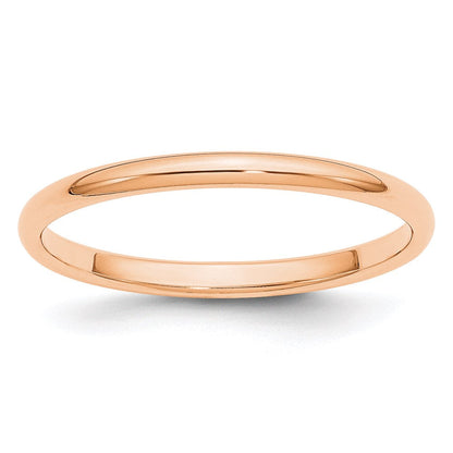10K Roségold Ehering, 2 mm, halbrund
