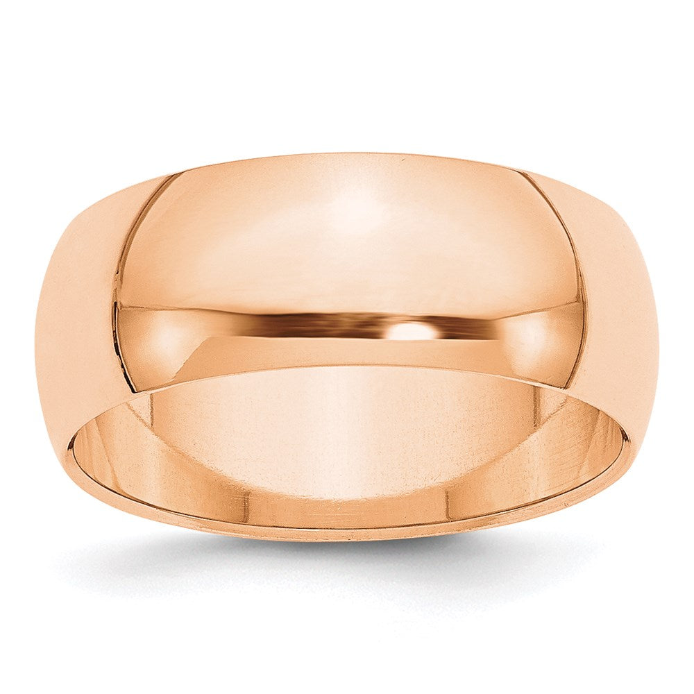 Ehering 10K Roségold 8 mm halbrund