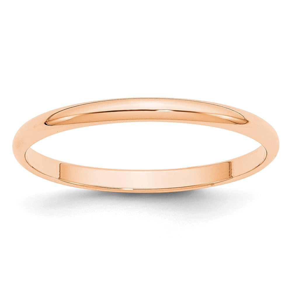10K Roségold 2 mm leichter halbrunder Ehering