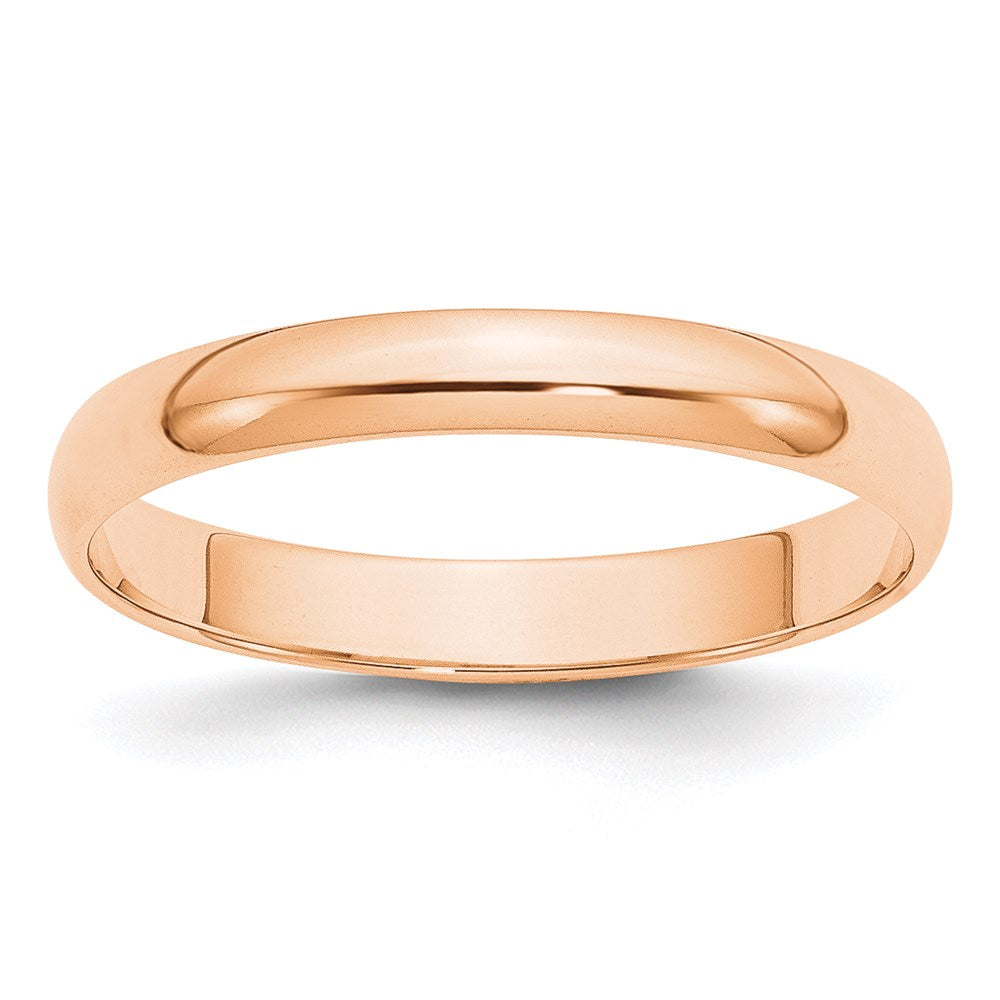 10K Roségold 3 mm leichter halbrunder Ehering