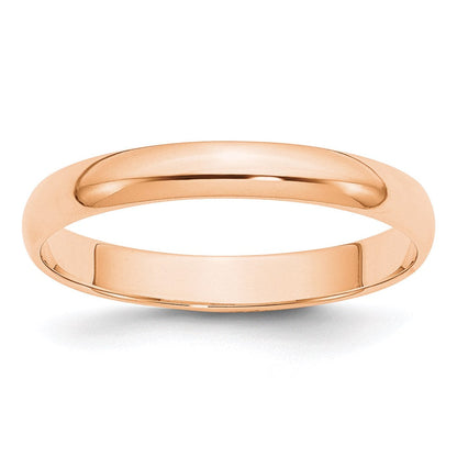 10K Roségold 3 mm leichter halbrunder Ehering