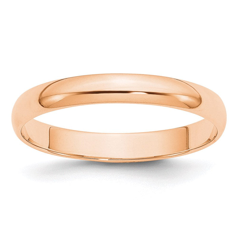 10K Roségold 3 mm leichter halbrunder Ehering