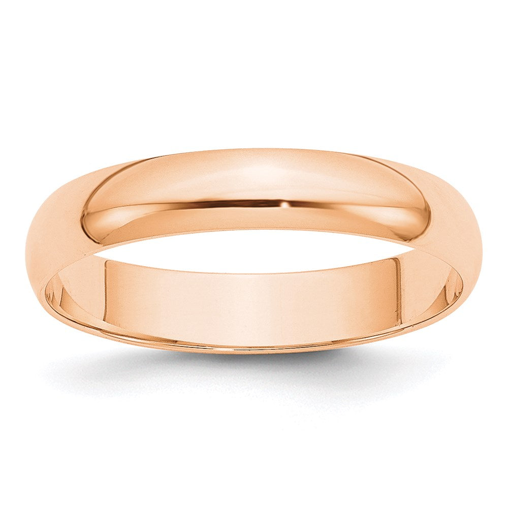 10K Roségold 4 mm leichter Ehering, halbrund