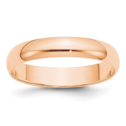 10K Roségold 4 mm leichter Ehering, halbrund