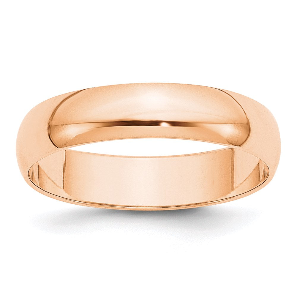 10K Roségold 5 mm leichter halbrunder Ehering