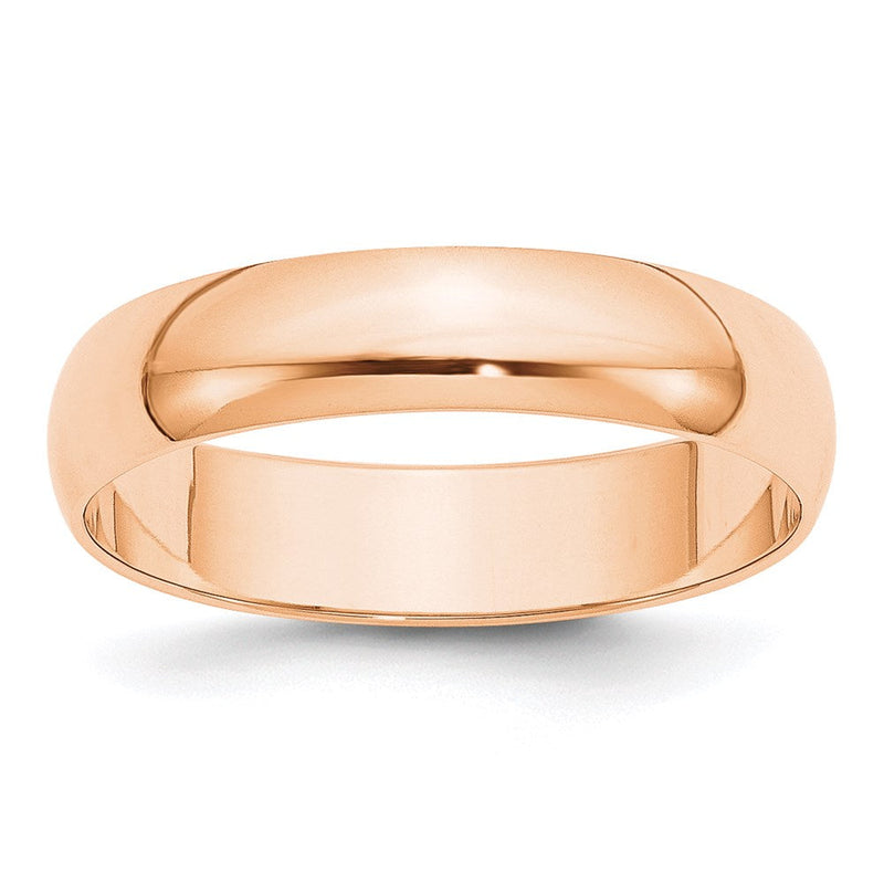 10K Roségold 5 mm leichter halbrunder Ehering