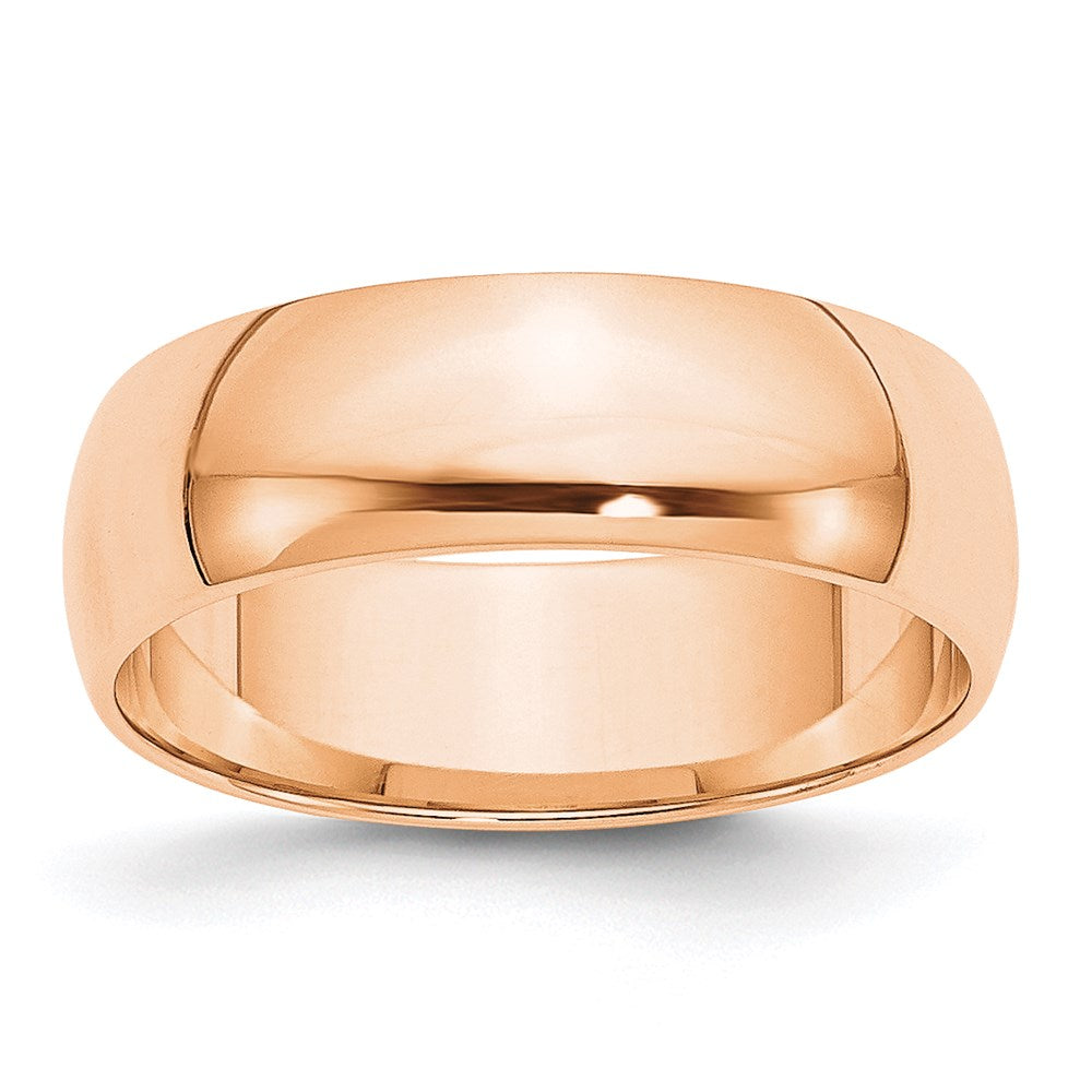 10K Roségold 6 mm leichter Ehering, halbrund
