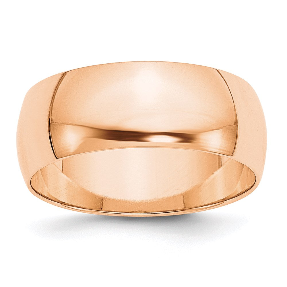 10K Roségold 8 mm leichter halbrunder Ehering