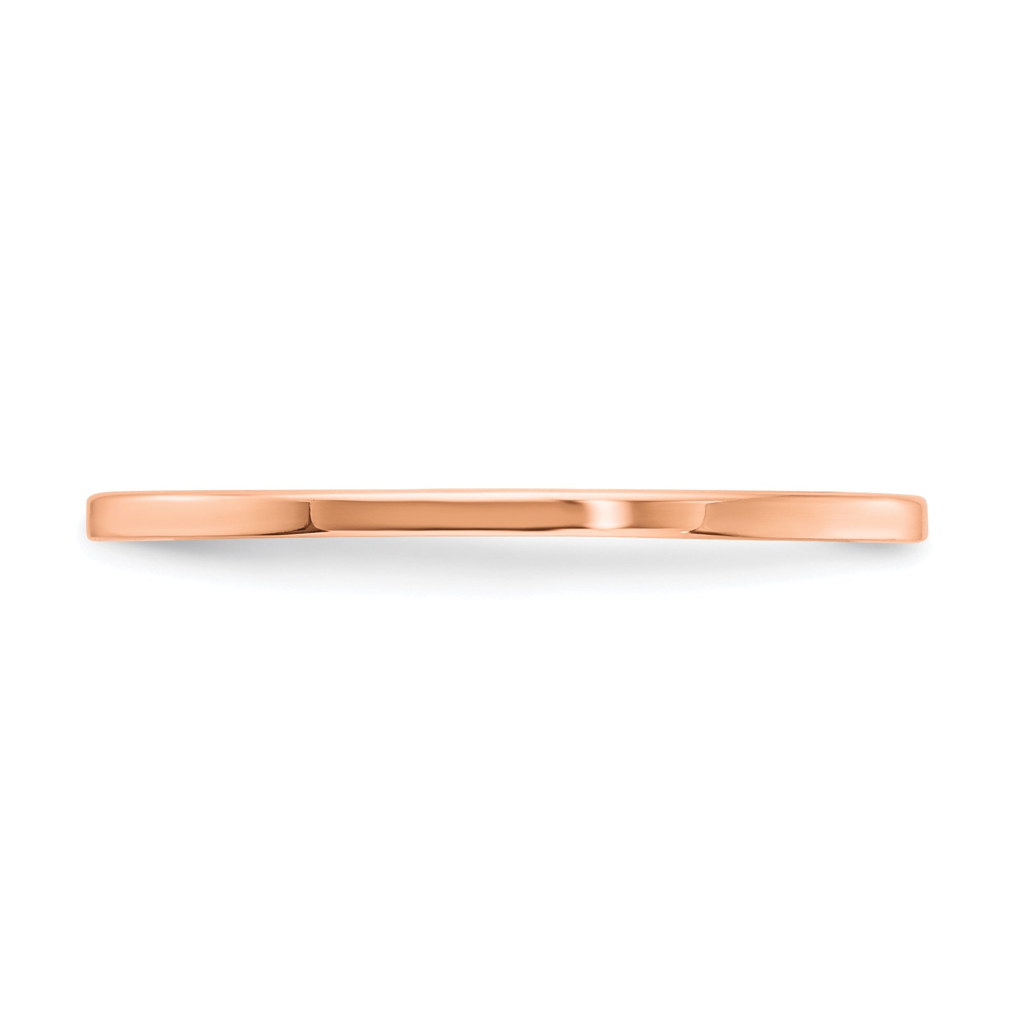 10K Roségold 10K 1,2mm flacher polierter stapelbarer Ring Größe 4,5