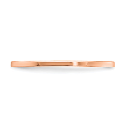 10K Roségold 10K 1,2mm flacher polierter stapelbarer Ring Größe 4,5
