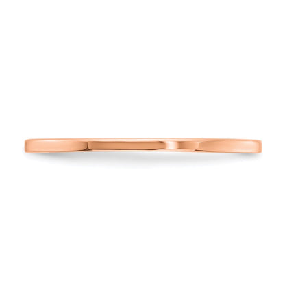 10K Roségold 1,2 mm flacher stapelbarer Ehering für Herren/Damen