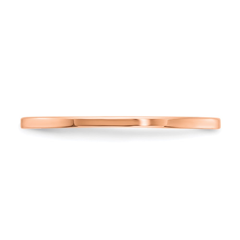 10K Roségold 1,2 mm flacher stapelbarer Herren-/Damen-Ehering