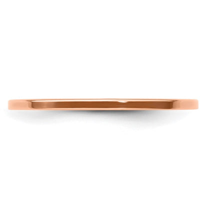 10K Roségold 1,2 mm flacher stapelbarer Herren-/Damen-Ehering