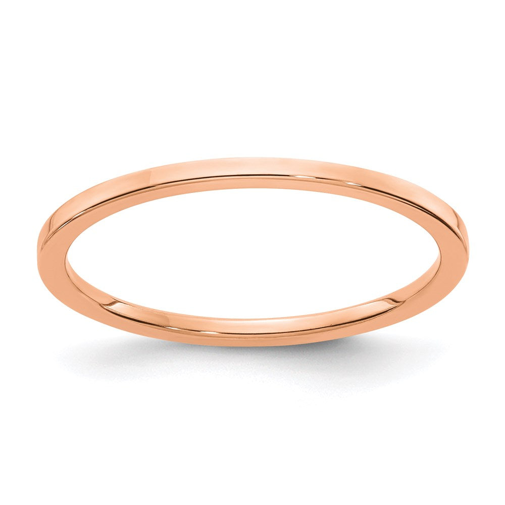 10K Roségold 1.2mm Flach Stapelbar Herren / Damen Ehering Ring