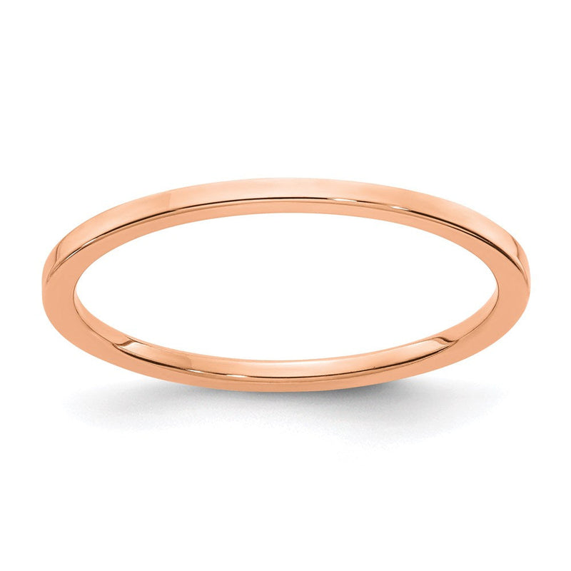 10K Roségold 1.2mm Flach Stapelbar Herren / Damen Ehering Ring