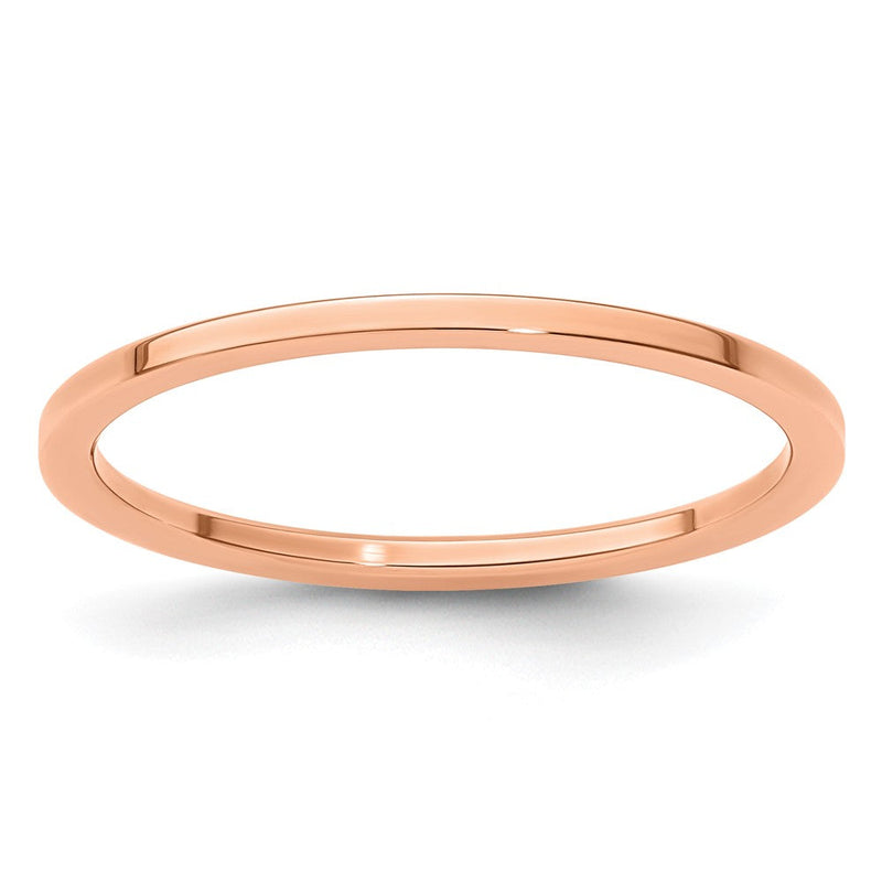 10K Roségold 1.2mm Flach Stapelbar Herren / Damen Ehering Ring