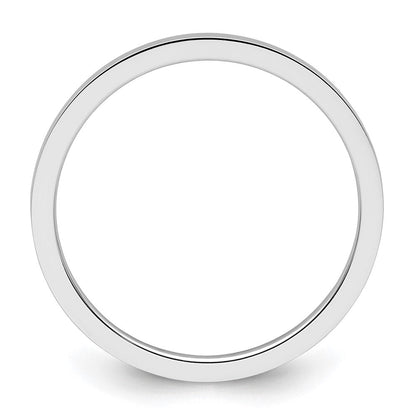 14K Weißgold 1,2 mm flacher stapelbarer Ehering für Damen und Herren