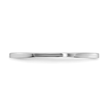 14K Weißgold 1,2mm flacher stapelbarer Ehering für Damen/Herren