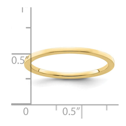 10K Gold 1,2 mm flacher stapelbarer Ehering für Herren/Damen