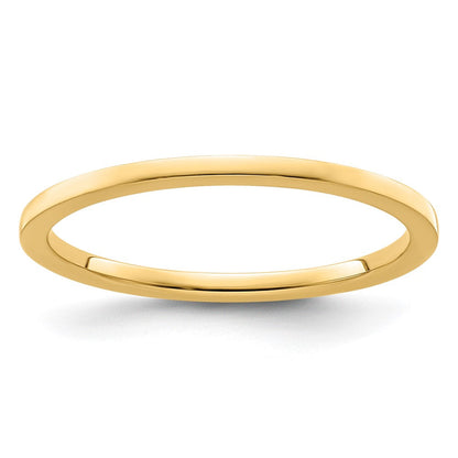 10K Gold 1,2 mm flacher stapelbarer Ehering für Herren/Damen