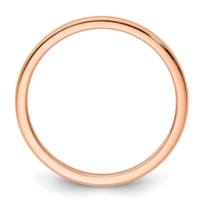 10K Roségold 10K 1,2 mm halbrunder, polierter, stapelbarer Ring, Größe 7