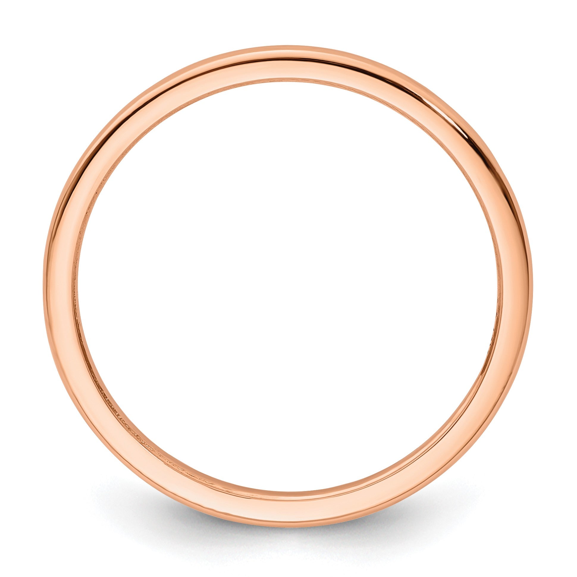 10K Roségold 1,2 mm halbrund polierter stapelbarer Ehering