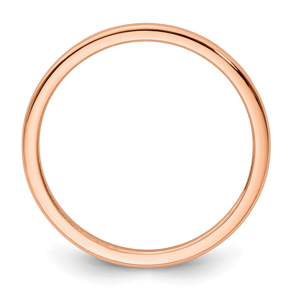 10K Roségold 10K 1,2 mm halbrunder, polierter, stapelbarer Ring, Größe 5,5