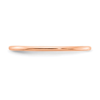 10K Roségold 10K 1,2 mm halbrunder, polierter, stapelbarer Ring, Größe 5,5