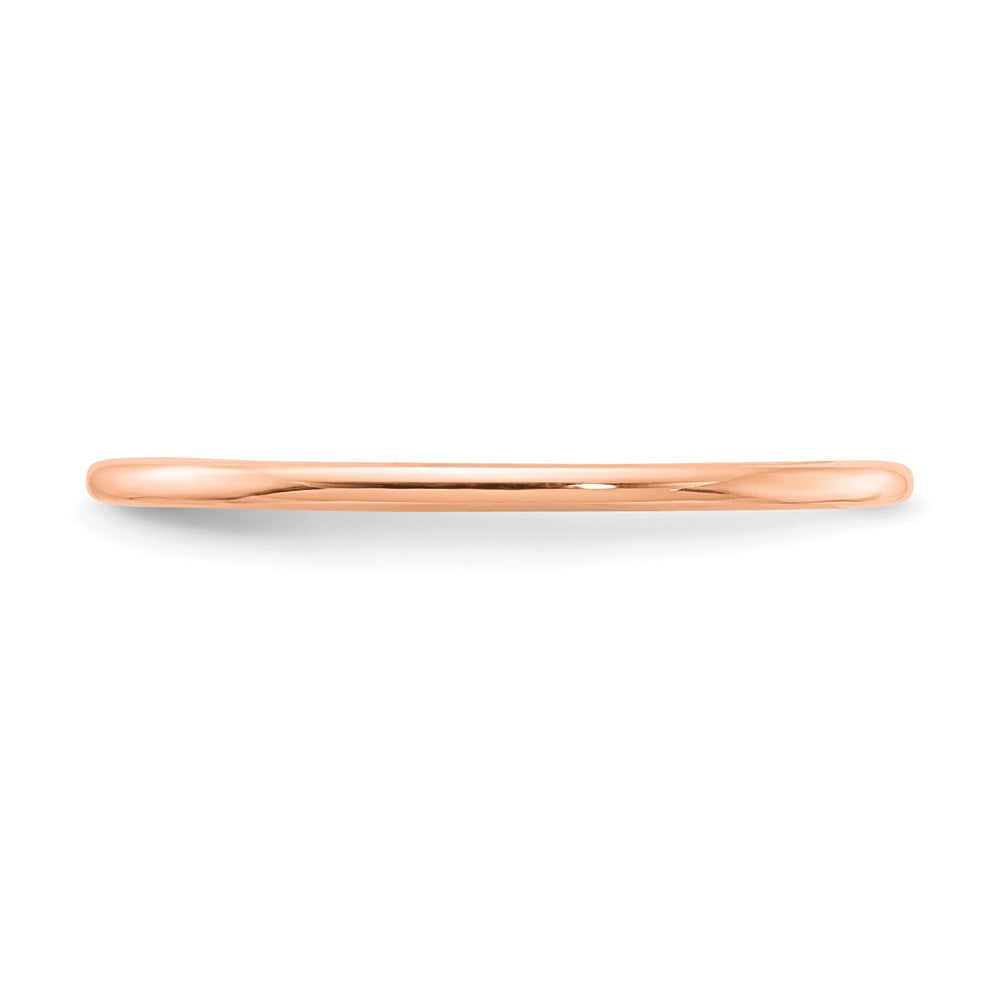 10K Roségold 10K 1,2 mm Halbrund Poliert Stapelbarer Ring Größe 5