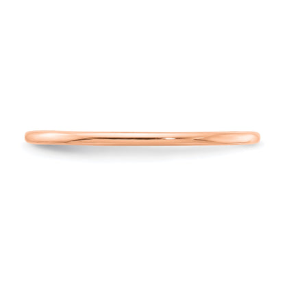 10K Roségold 10K 1,2 mm Halbrund poliert stapelbarer Ring Größe 9