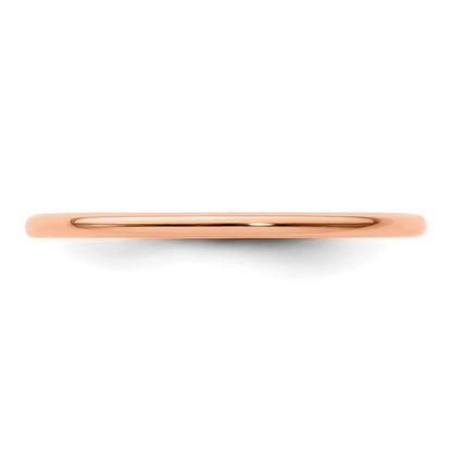 10K Roségold 10K 1,2 mm Halbrund poliert stapelbarer Ring Größe 9
