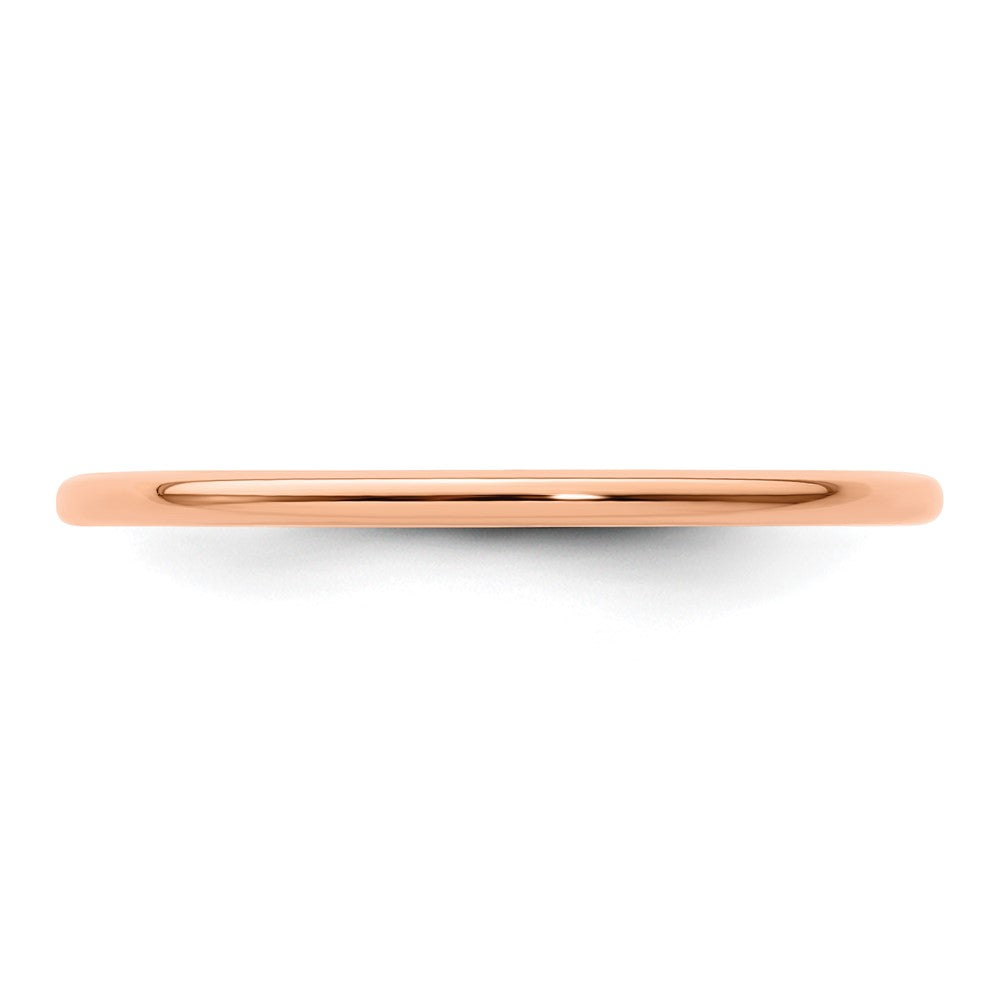 10K Roségold 10K 1,2 mm Halbrund-Ring poliert, stapelbar, Größe 10