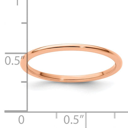 10K Roségold 10K 1,2 mm Halbrund poliert stapelbarer Ring Größe 9