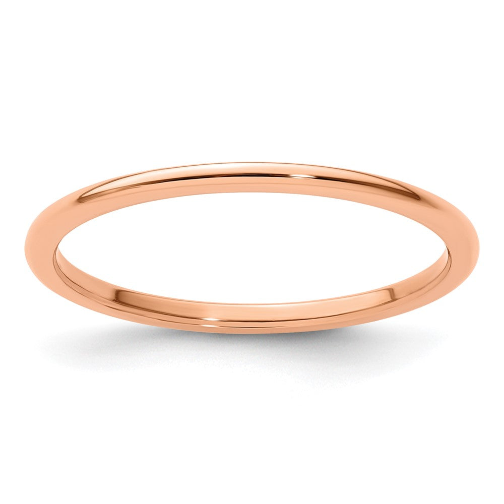 10K Roségold 10K 1,2 mm Halbrund-Ring poliert, stapelbar, Größe 10