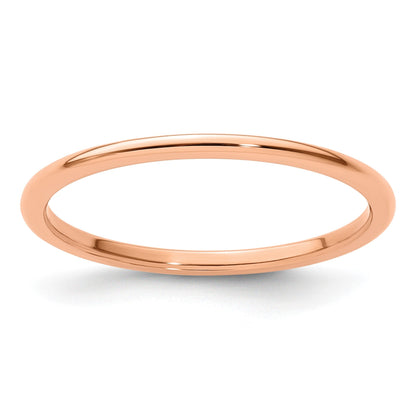 10K Roségold 10K 1,2 mm Halbrund poliert stapelbarer Ring Größe 9