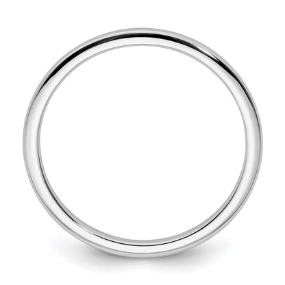 10K Weißgold 10K 1,2 mm halbrunder polierter stapelbarer Ring, Größe 8