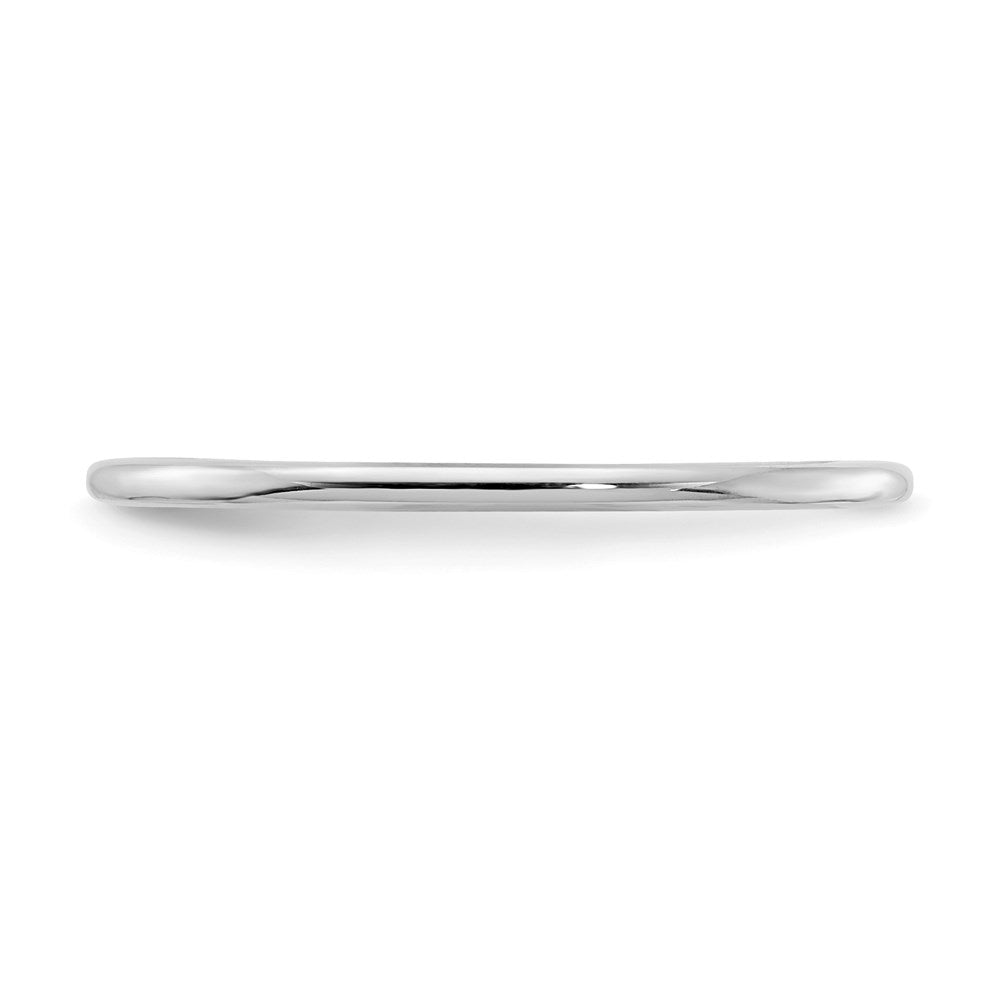 10K Weißgold 10K 1,2mm Halbrund Poliert Stapelbarer Ring Größe 10