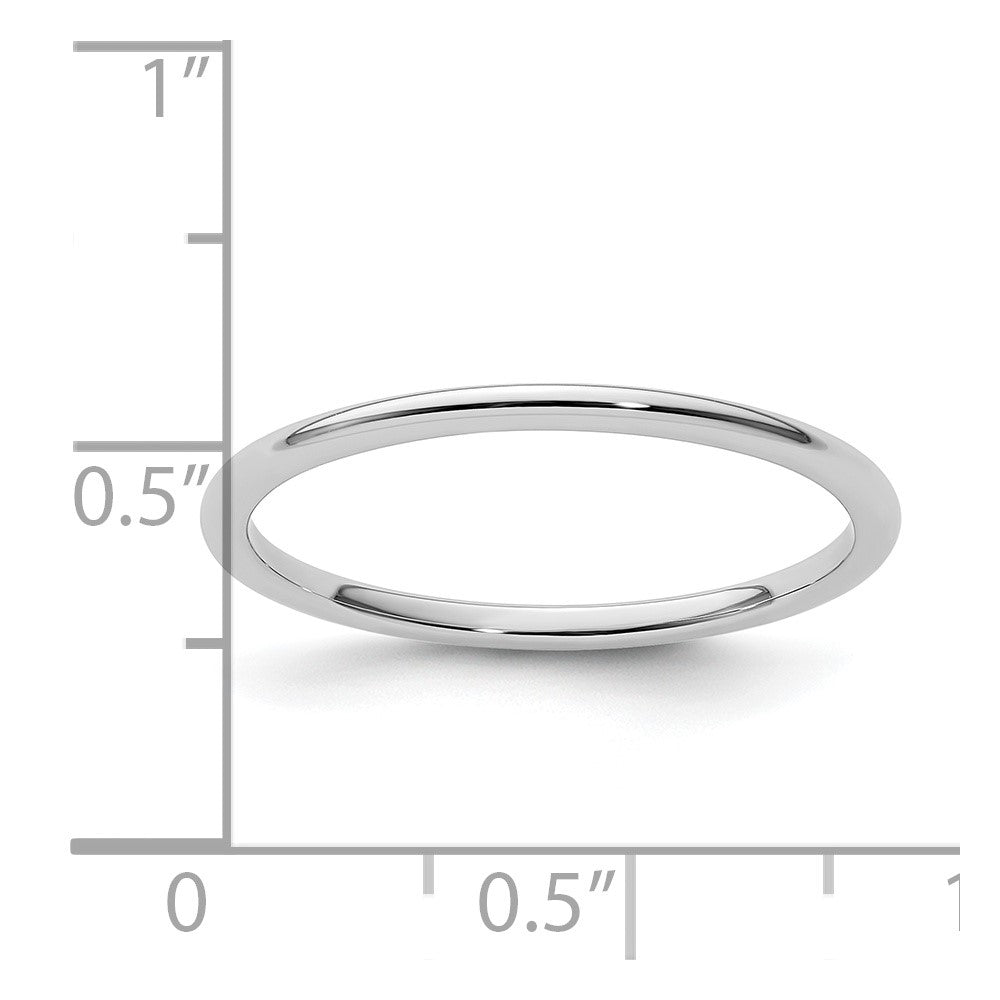 10K Weißgold 10K 1,2 mm halbrund polierter stapelbarer Ring Größe 7