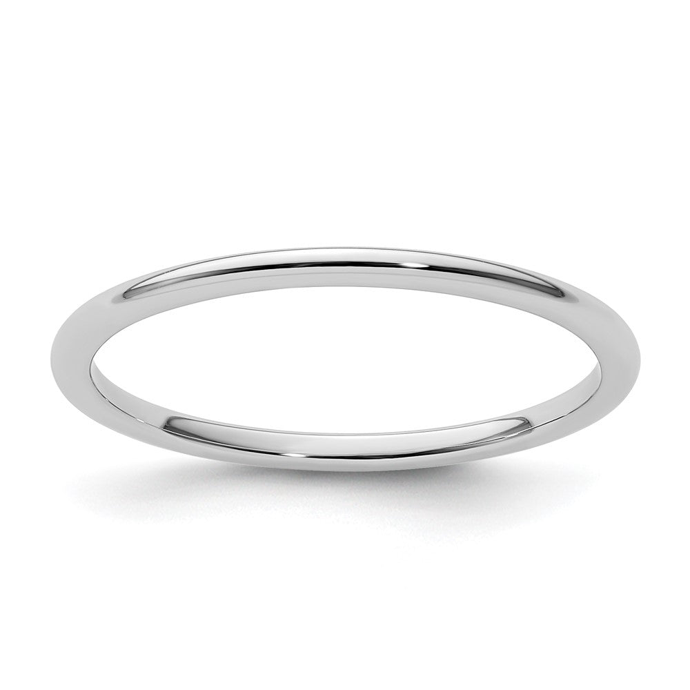 10K Weißgold 10K 1,2 mm Halbrund Poliert Stapelbarer Ring Größe 6