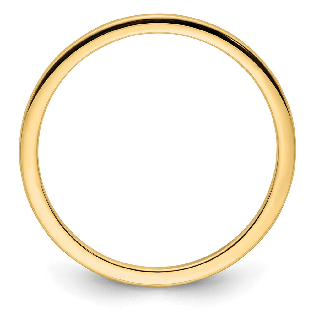 10K Gelbgold 1,2 mm halbrunder polierter stapelbarer Ring, Größe 10