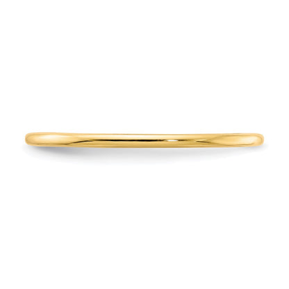 10K Gelbgold 1,2 mm halbrunder polierter stapelbarer Ring, Größe 5