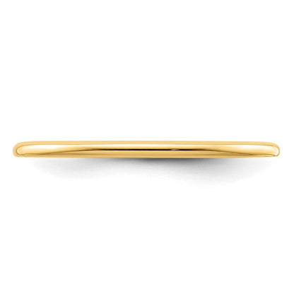 10K Gelbgold 10K 1,2 mm Halbrund Poliert Stapelbarer Ring Größe 7,5