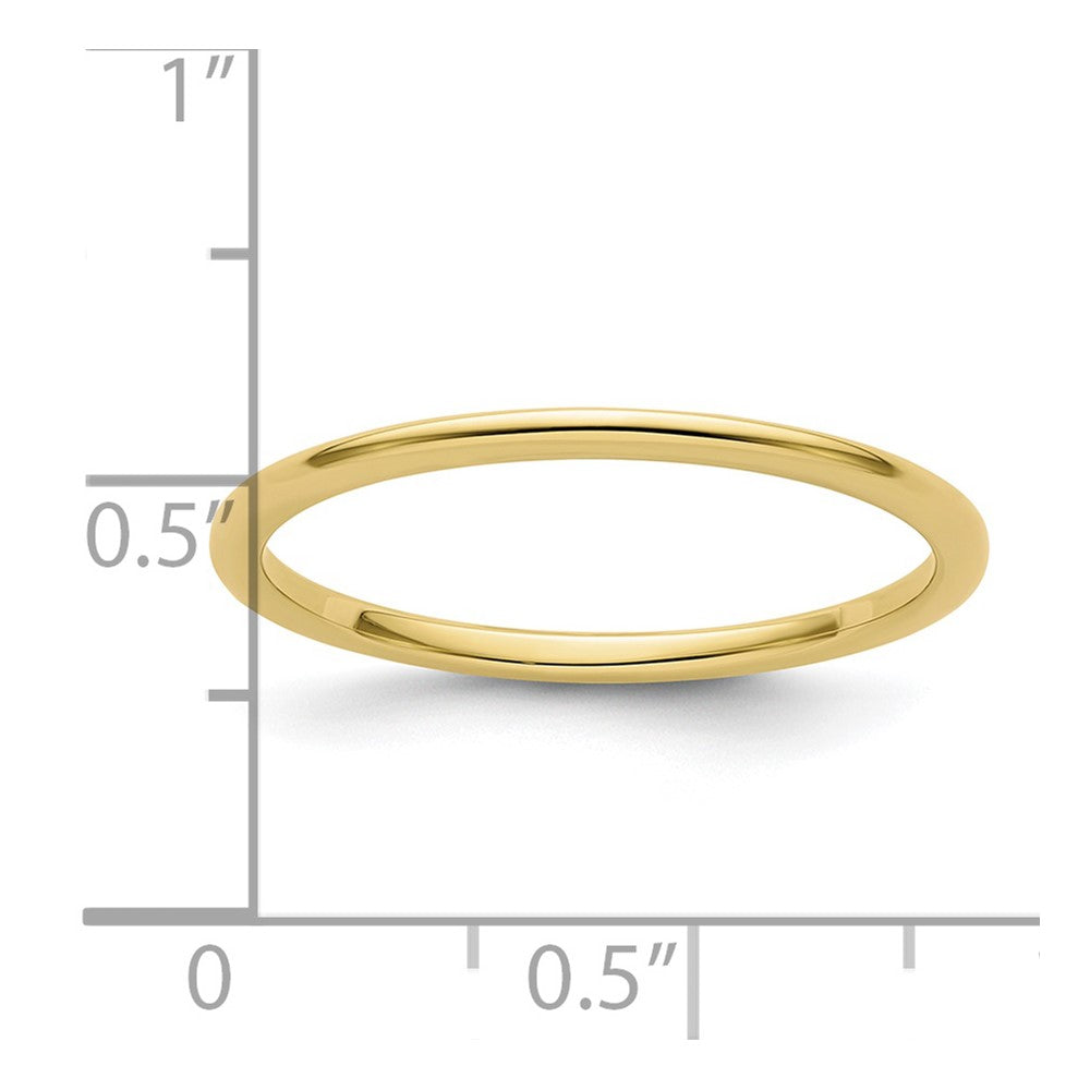 10K Gelbgold 1,2 mm halbrunder polierter stapelbarer Ring, Größe 5