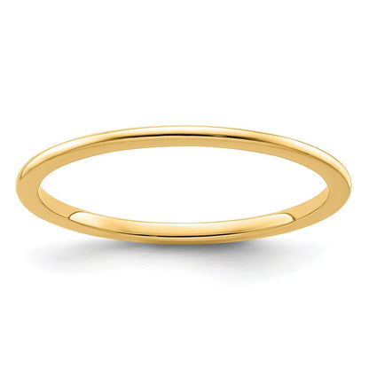 10K Gelbgold 10K 1,2mm Halbrund Poliert Stapelbarer Ring Größe 8,5
