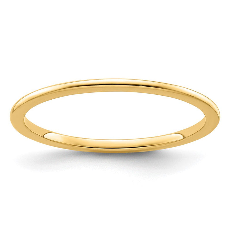 10K Gelbgold 1,2 mm halbrunder polierter stapelbarer Ehering