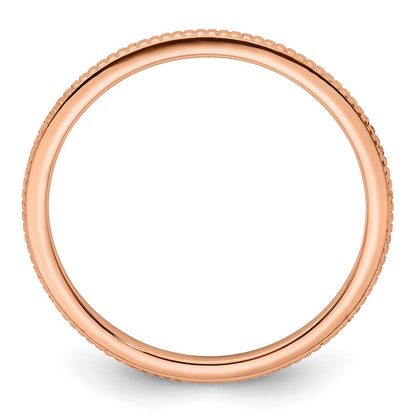 14K Roségold 1,2 mm Kugel-Ring, stapelbar