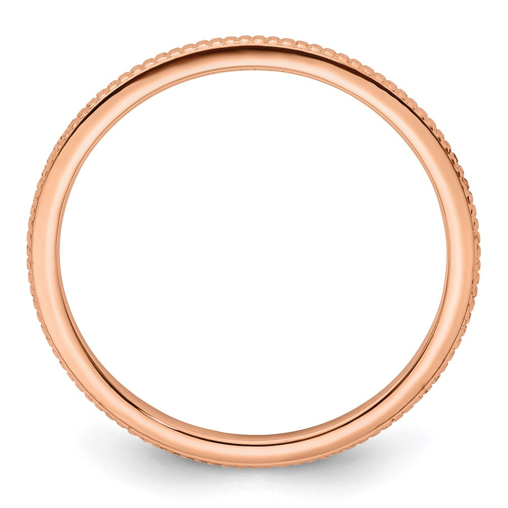 14K Roségold 1,2mm Kugel-Ring, stapelbar