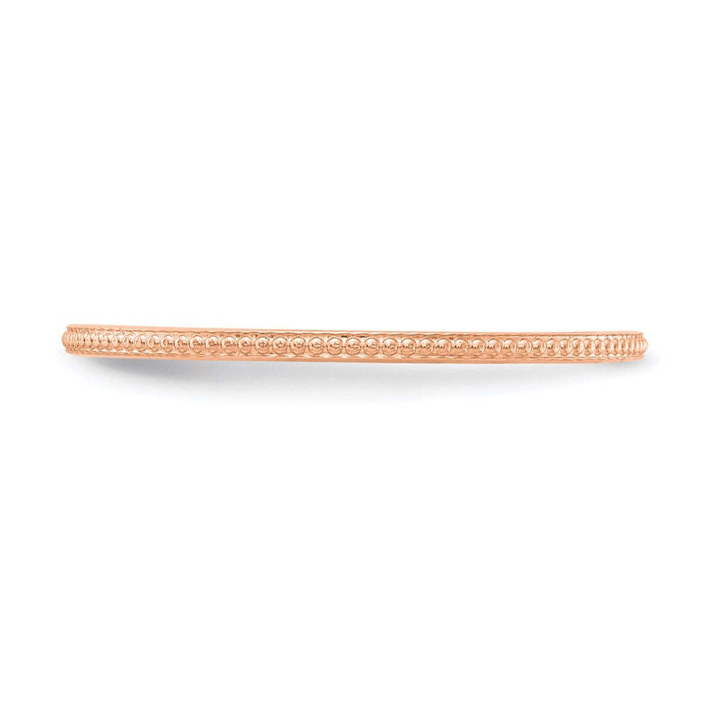 14K Roségold 1,2 mm Kugel-Ring, stapelbar