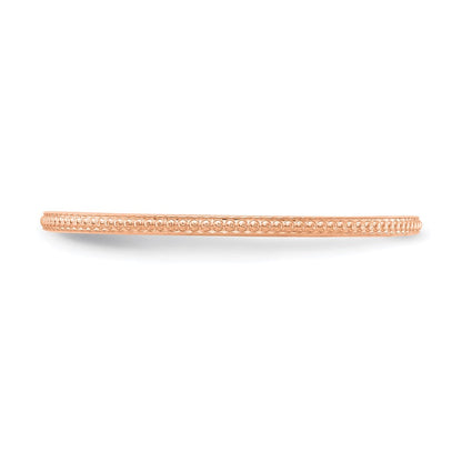 Stapelbarer Ring in 14K Roségold mit Kugelmuster, 1,2 mm